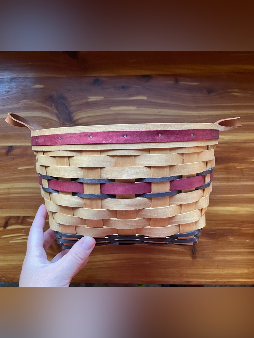 Royce Craft Baskets Woven Wood Basket Amish made  Americana colors
